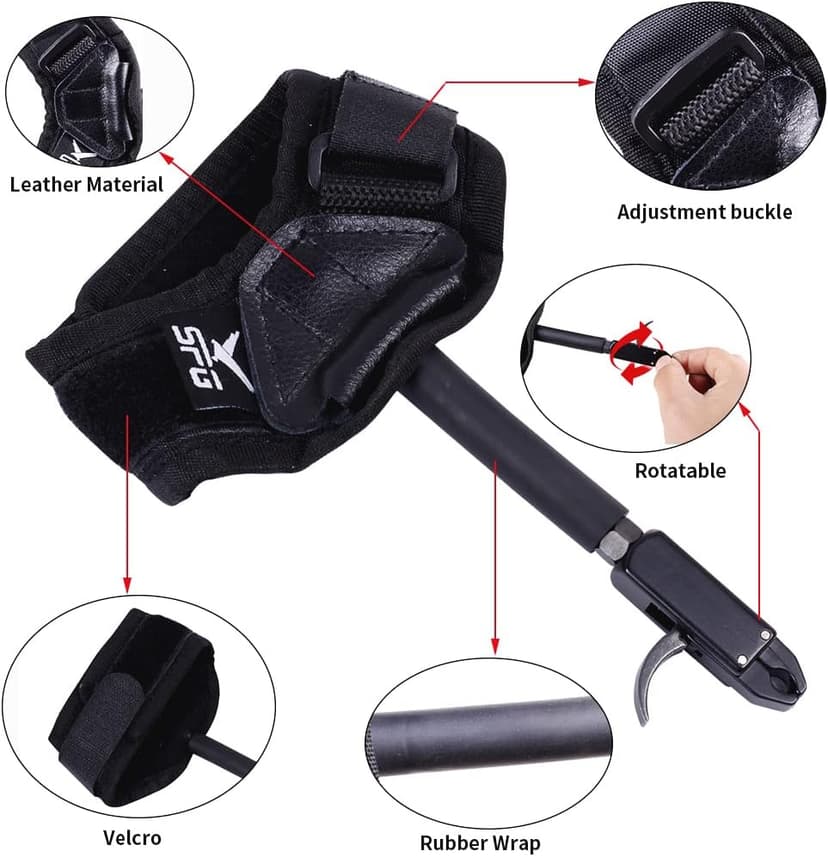 Archery Bow Release for Compound Bow Youth Bow Trigger 360° Adjustable Wrist Release Aids for Adults Hunting Shooting Accessories