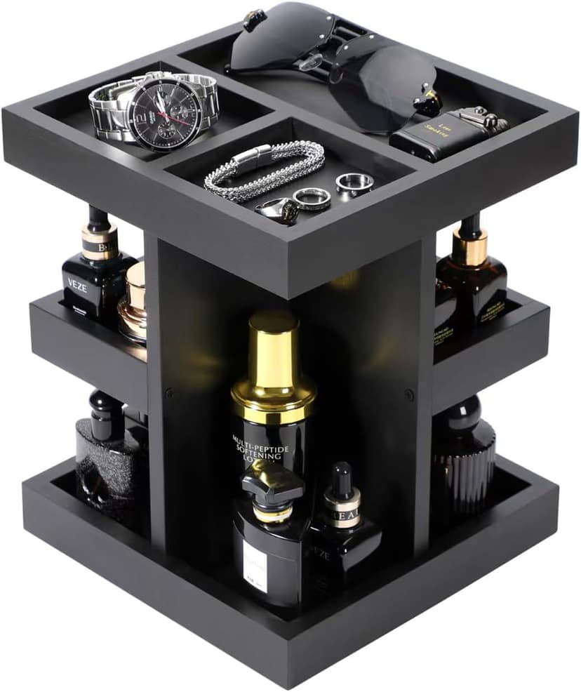 Wooden,Rotating,Perfume Organizer,Anniversary Idea for Husband,Mens Organizer,for Boyfriend,Brother,Dad Birthday Gift for Him EXIN DECHEN Cologne Organizer for Men,Cologne Stand,Birthday Gifts for Men B0F18ZM7JL