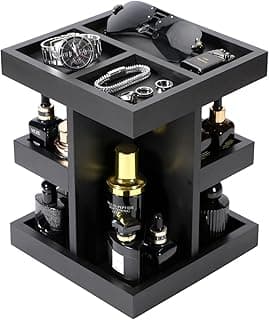 Wooden,Rotating,Perfume Organizer,Anniversary Idea for Husband,Mens Organizer,for Boyfriend,Brother,Dad Birthday Gift for Him EXIN DECHEN Cologne Organizer for Men,Cologne Stand,Birthday Gifts for Men B0F18ZM7JL