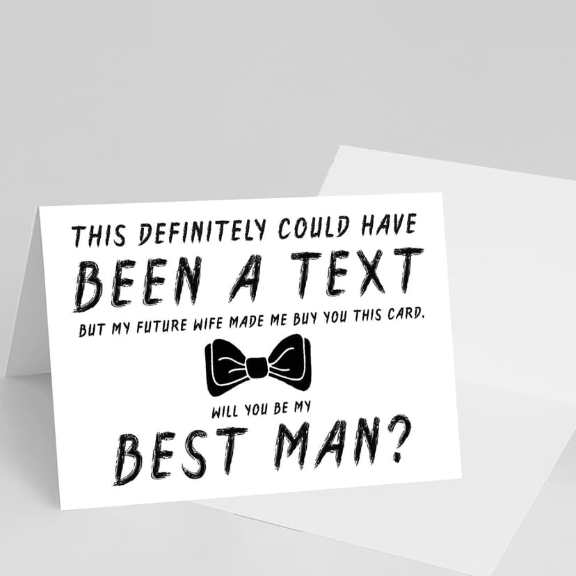 Blank Inside,8 x 5.3 Inches, Recycled 300gsm Linen Cardstock, Sturdy Envelope,Wedding Invitation Card for Groomsman YiKaLus Will You Be My Best Man Card,Best Man Proposal Card for Groomsman B0C98Y945W