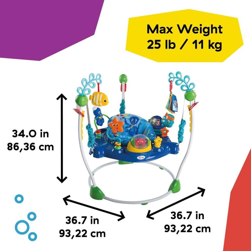 Baby Einstein Neptune's Ocean Discovery Activity Baby Jumper Activity Center, Ages 6 Months +, Max Weight 25 lbs., Unisex