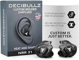 Decibullz - Custom Molded Earplugs, 31dB Highest NRR, Comfortable Hearing Protection for Shooting, Travel, Work and Concerts