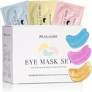 PEAUAMIE Under Eye Patches Gold and Hyaluronic Acid for puffy eyes,Rose Eye Masks for Dark Circles and Puffiness skin care Smooth Wrinkles products 30 Pairs B0BS8Y2FLK