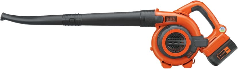 BLACK+DECKER Leaf Blower Cordless Leaf Vacuum and Mulcher Combo Kit, Battery and Charger Included, 40V 120 mph Air Speed, 6-Speed Dial, Built-in Scraper with Collection Bag (LSWV36)