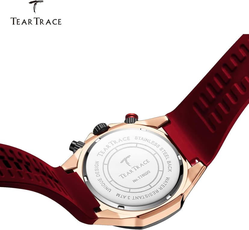 TEARTRACE Watches for Men Luxury Quartz Casual Chronograph 3ATM Waterproof Sport Wrist Watches Multifunctional with Silicone Strap Mens Watches