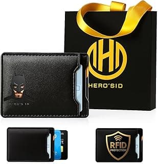 Leather Bat Wallet - Personalized wallet Man Woman, Superhero Mask - Slim Card Holder, Bat ID Heroic wallet- Unique Holiday Gift Birthday, Anniversary, for Dad, Husband, Boyfriend, Wife, Father's day