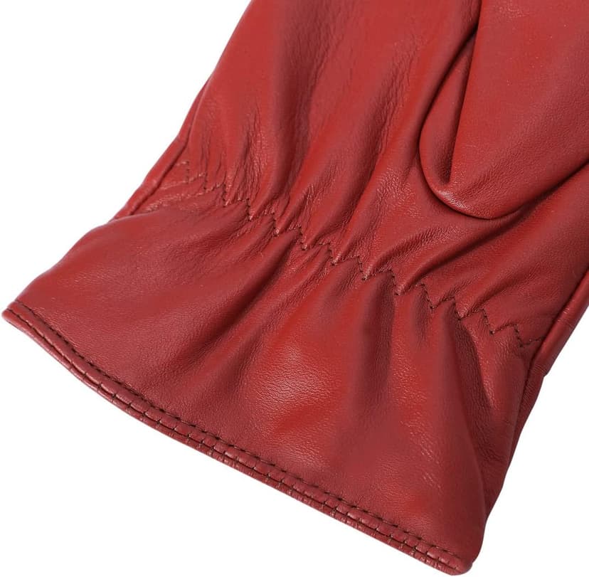 Harssidanzar Womens Winter Warm Cashmere Lining Touchscreen Texting Warm Driving Lambskin Leather Gloves GL017