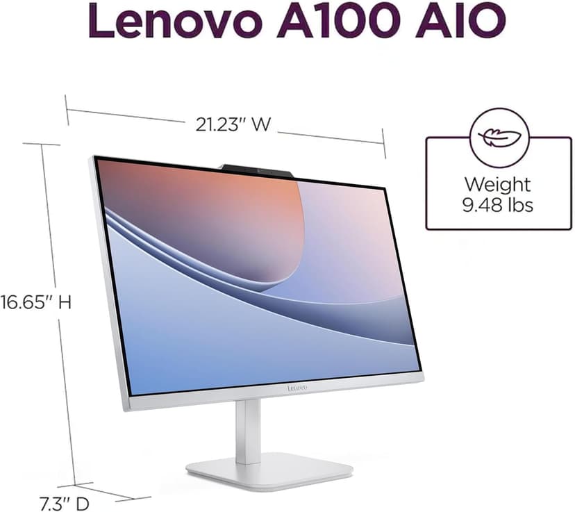 Lenovo 24" FHD All-in-One Desktop Computer for Home & Office, Intel Processor, 16GB RAM, 1TB Storage(512GB SSD & 512GB Portable HDD), WiFi 6, HDMI, Business AIO, Wireless Keyboard & Mouse, Win11