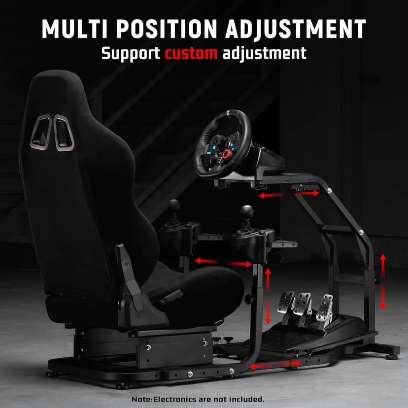 Dardoo G29 Racing Simulator Cockpit with Adjustable Race Seat Fit for Logitech G920 G923, for Thrustmaster T150 T300RS GT Racing Steering Wheel Stand, Not Included Wheel Shifter and Pedals