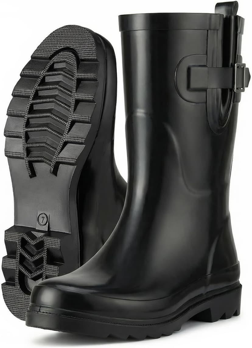 HISEA Rubber Rain Boots for Women Waterproof Garden Mud Boots