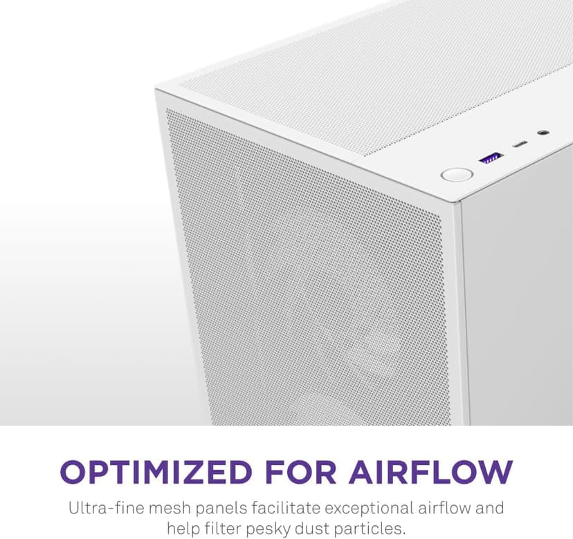 NZXT H5 Flow RGB 2024 - Compact ATX Mid-Tower PC Gaming Case - High Airflow - F360 RGB Core (CV) Included - 360mm Front & 240mm Top Radiator Support - Cable Management - Tempered Glass - White