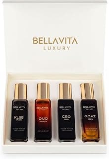 Bella Vita Luxury Long Lasting Perfume Gift Set for Man | 4x20ml | Gifts for Men | Woody, Citrusy, Oud, Premium Fragrance Scent | KLUB, OUD, CEO, G.O.A.T