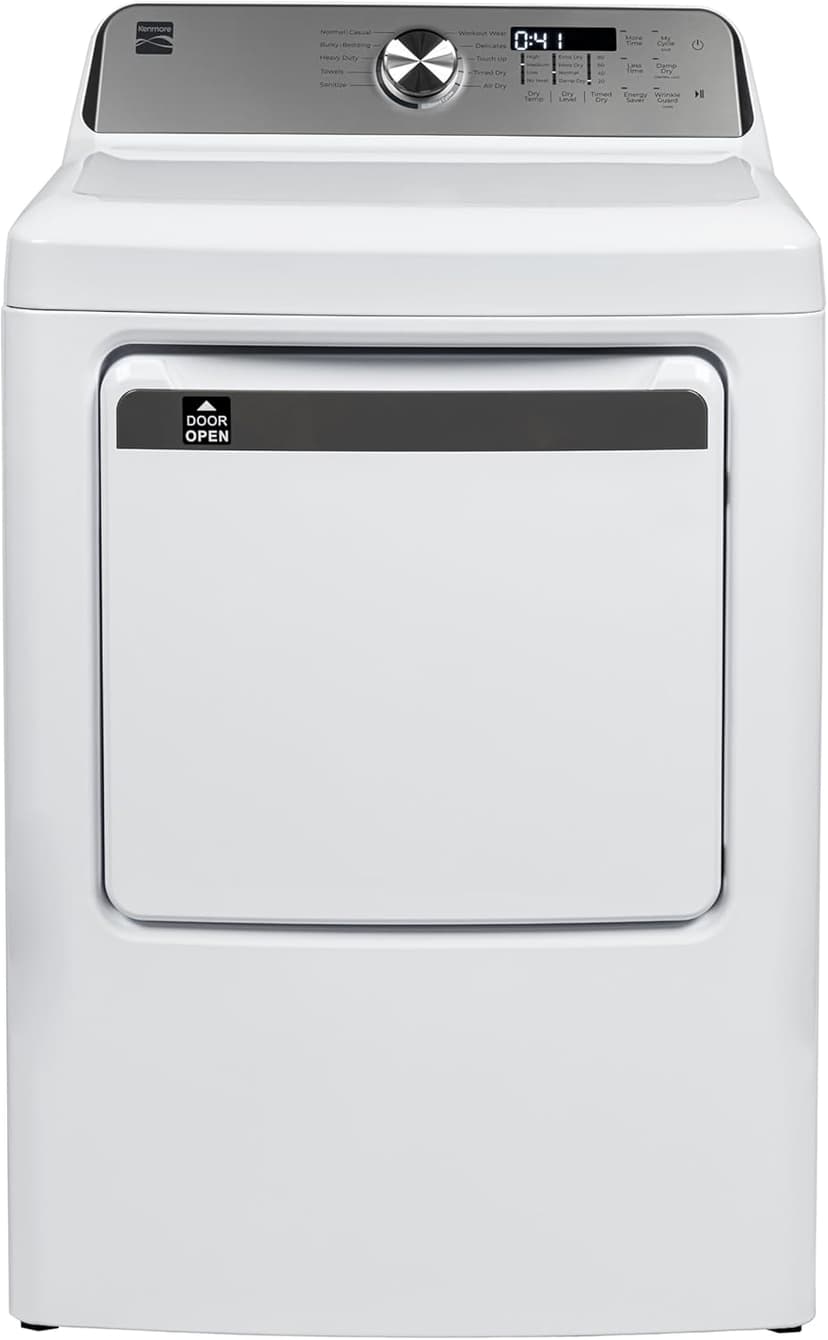 Kenmore 7.0 cu. ft. Front Load Electric Dryer - with Guard to Reduce Wrinkles & Static - Smart Sensor Drying - LED - White