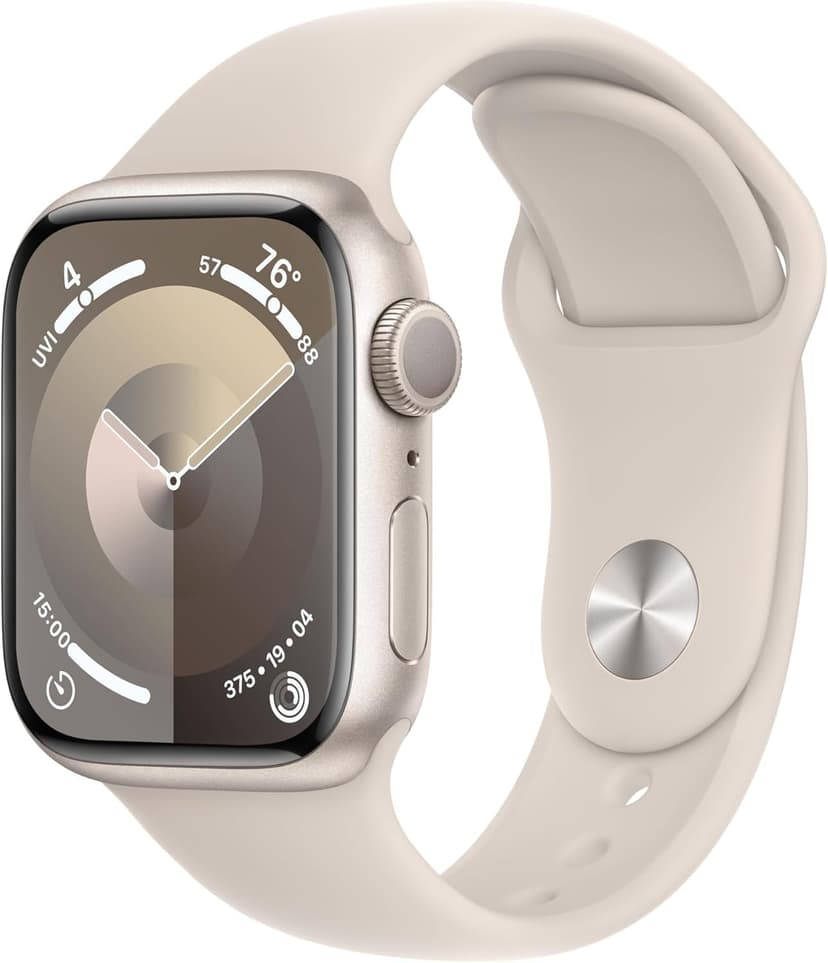 Apple Watch Series 7 (GPS + Cellular, 41mm) Starlight Aluminum Case with Starlight Sport Band, Regular (Renewed)