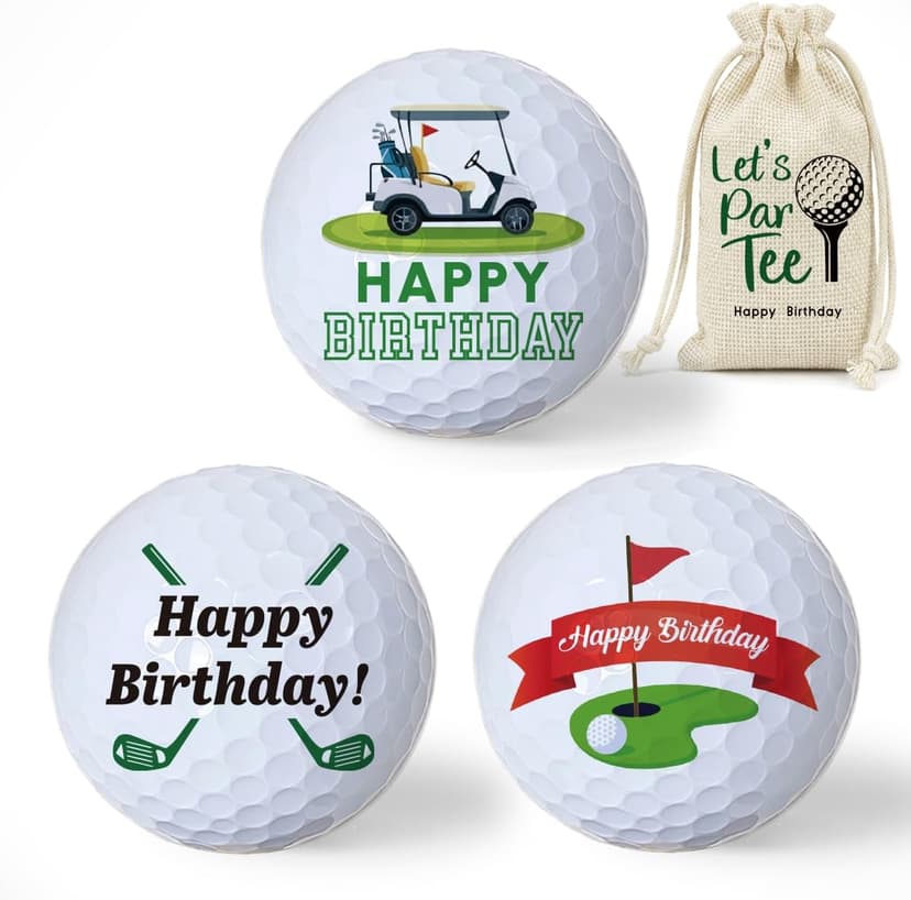 Golf Birthday Gifts for Men, 3 Pcs Birthday Golf Balls for Golfers Dad Grandpa Husband Friends, Novelty Birthday Golfing Gift B0GKFW2FFB