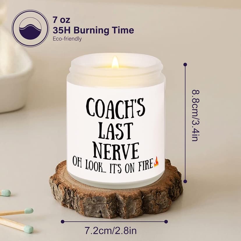 Niyewsor Soccer Coach Gifts, Lavender Scented Soy Wax Candle, Best Coach Christmas Gifts from Basketball/Baseball Team, Thank You Gift for Fitness/Athletic/Personal Trainer, Handmade, 7oz