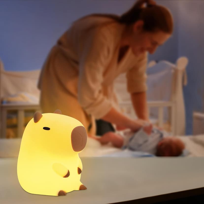 YuanDian Capybara Night Light - Adorable Silicone Lamp for Kids, Babies, Adults | Cute Capybara Gift, Nursery Bedroom Decor B0CQP7MPC1