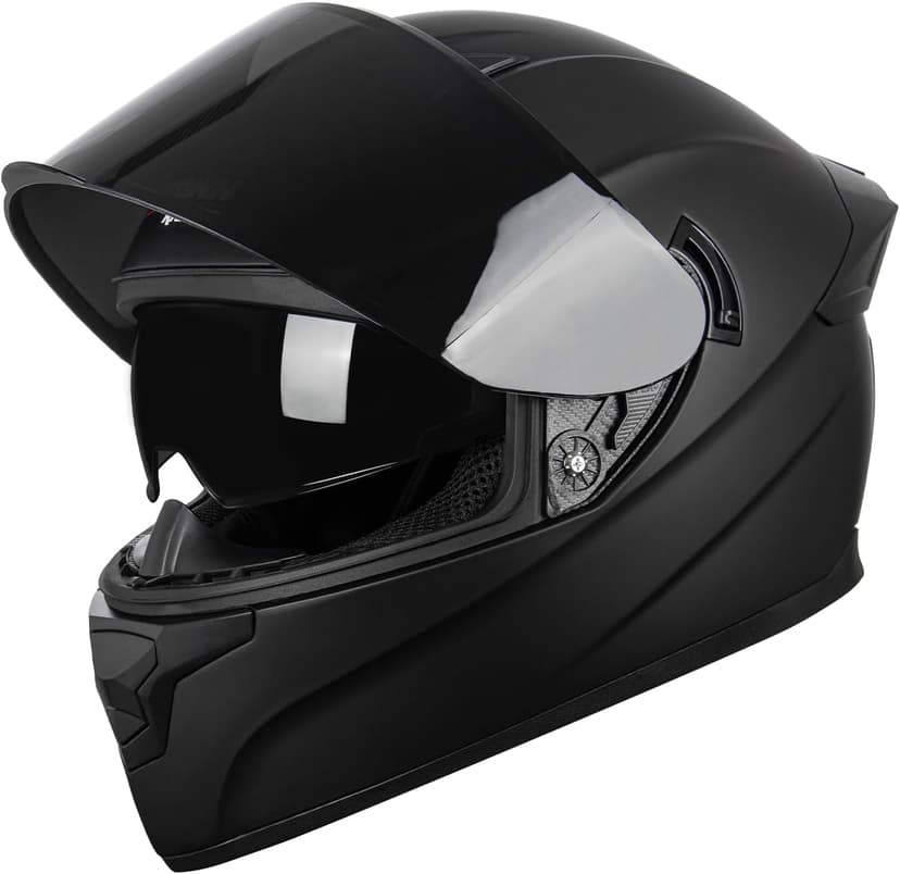 F-700 Full Face Motorcycle Helmet for Adults, DOT FMVSS 218 Certified Street Bike Helmet with Tinted Shield, Clear Replacement Visor and Removable Liner
