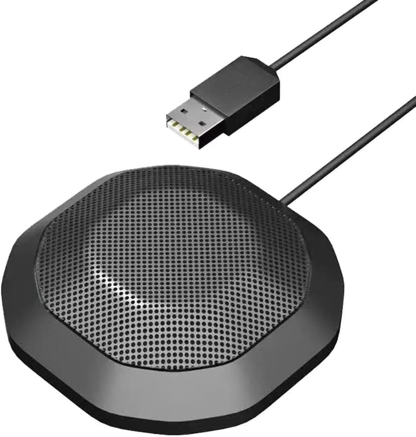 360° Conference USB Microphone for Desktop No Speaker, USB Computer PC Mic, Noise-Canceling Technology, Recording, Skype, Online Class, Court Reporter, Plug & Play, Compatible with Windows & MacOS