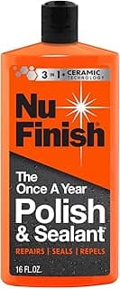 Nu Finish Once a Year Polish and Sealant, Car Polish and Paint Sealant with 3-in-1 Ceramic Technology to Repair, Seal and Repel, 16 fl oz Bottle