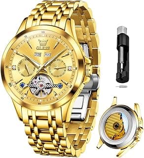 OLEVS Automatic Watches for Men Luxury Skeleton Multi-Function Mechanical Watch Self Winding Date Waterproof Luminous Mens Watch