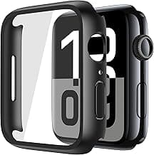 Misxi 2 Pack Tempered Glass Case Compatible for Apple Watch Series 11 (2025) Series 10 46mm, Screen Protector Cover for iWatch, Black