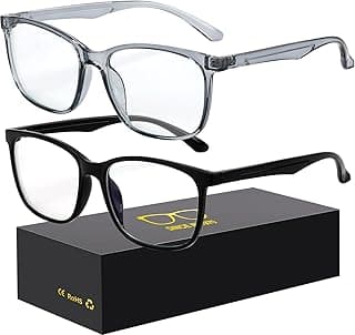 Oilway Blue-Light Blocking Glasses Computer Reading/Gaming/TV/Phones Glasses Fashion Anti Eyestrain UV Glasses for Women Men（A2 Black + Gray）
