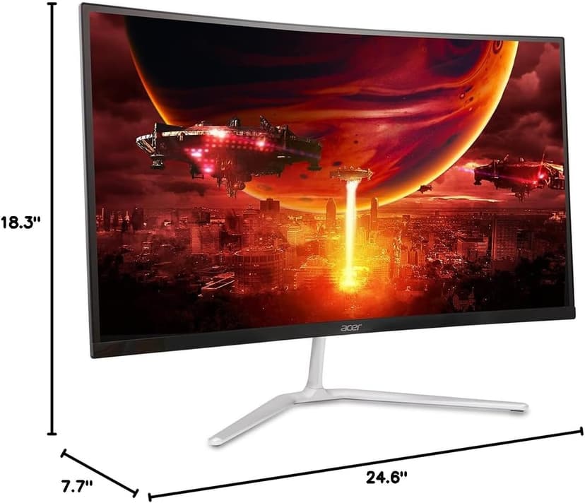 acer Nitro 27" WQHD 2560 x 1440 1500R Curved PC Gaming Monitor | AMD FreeSync Premium | 180Hz Refresh | 1ms VRB | VESA Mountable | HDR10 | 1 x Display Port 1.2 & 2 x HDMI 2.0 | EDA270U Pbmiipx