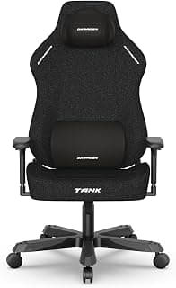 DXRacer Tank XXL Ergonomic Video Gaming Chair for Adults, Office Reclining Computer Chair with Magnetic Head Pillow and Lumbar Support, Racing Style Height Adjustable (Woven Fabric, Black)