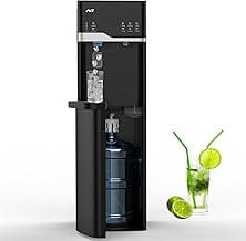 IKT Hot and Cold Water Cooler Built in Ice Maker Bottom Loading 5 Gallon, Bullet Ice 22lbs Per Day, LED Display, for Home or Office Black