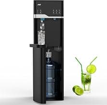 IKT Hot and Cold Water Cooler Built in Ice Maker Bottom Loading 5 Gallon, Bullet Ice 22lbs Per Day, LED Display, for Home or Office Black
