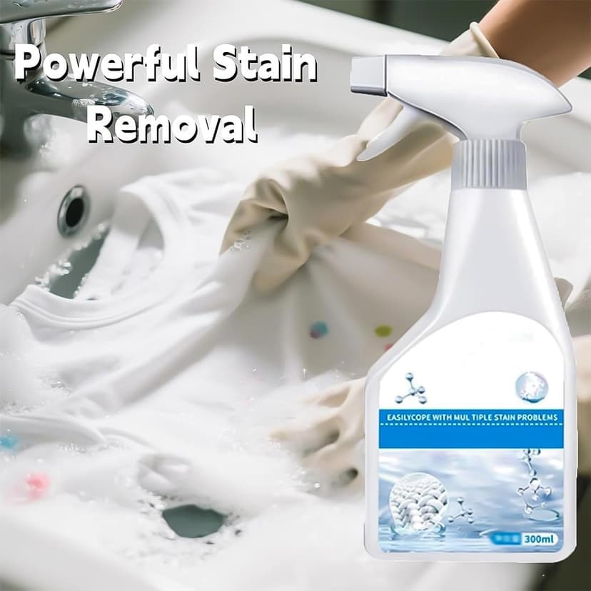 Multipurpose Stain Remover, Dry Clean on the Go Stain Remover Spray, 300ml Cozy Home Laundry Stain Remover, No Water No Waiting for Delicate Fabric Wash -Grease,Cotton,Linen & Synthetic Clothes (1PC)