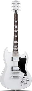 Leo Jaymz 39 Inch Solid Body Electric Guitar - Poplar Wood Body，Maple Neck and Laurel Wood Fretboard (White)