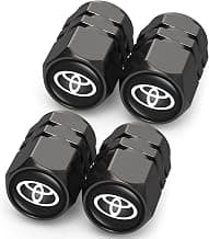 Tire Valve Caps, Valve Stem Caps Fit Toyota, Corolla, RAV4, Highlander, Alloy Car Tire Caps for Corrosion Resistant Leak-Proof Car Accessories, Black