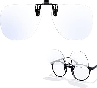 VIEWBETTER Clip On Blue Light Blocking Glasses for Eyes Strain & Light-Sensitive Flip Up Frameless Yellow Lenses BL103Y