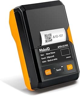 Makeid EP53 Portable Industrial Label Maker, 2" Print Head Bluetooth Label Printer, Mobile APP & PC Editor Compatible, 2000mAh Li-ion Battery, Come with 1" H x 2" W Label for Job Sites