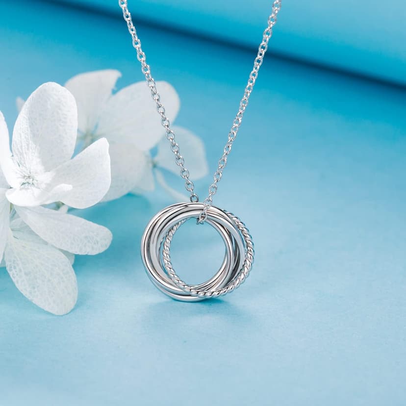 Birthday Gifts for Women Sterling Silver 30th 40th 50th 60th 70th 80th 90th Birthday Necklace For Her 3 4 5 6 7 8 9 Decade Jewelry 30 40 50 60 70 80 90 Years Old