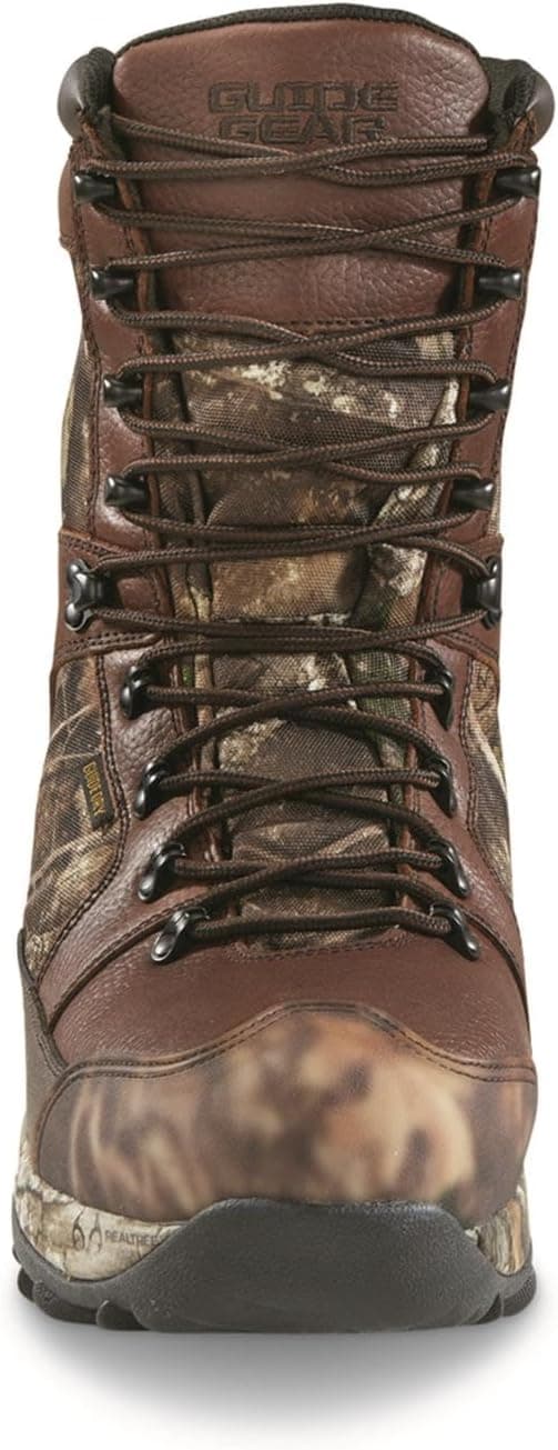 Guide Gear Leather Hunting Boots for Men Monolithic Extreme Waterproof Insulated, 2,400-gram Thinsulate Ultra
