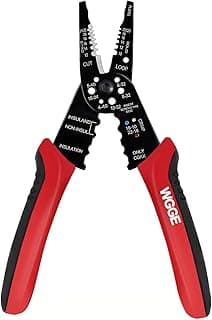 10-22 AWG Cable Stripping, Wire Crimping, Multi-Function Design, Hand Tools WGGE WG-015 Professional Wire Stripper, Wire Cutter and Wire Crimper 8-inch B073YG65N2