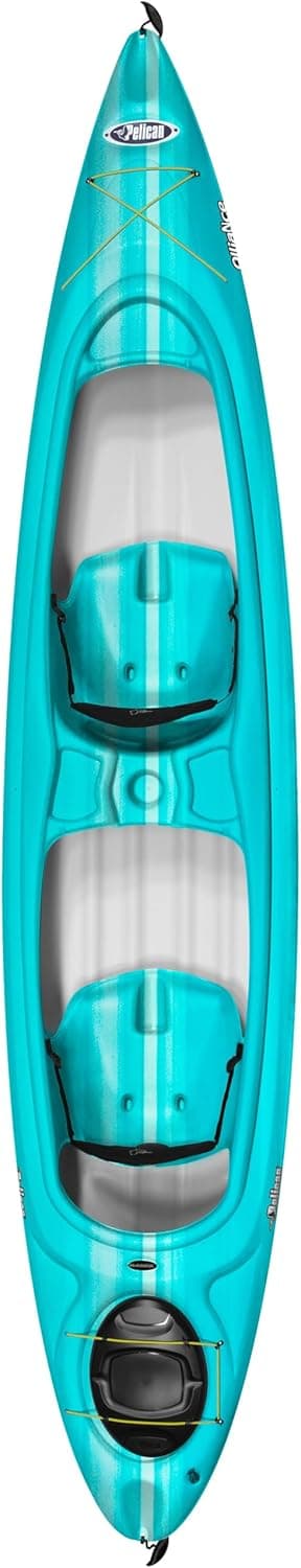 Pelican Alliance 136T - Recreational Sit in Kayak - Fade Turquoise White - Lightweight Patented Ram-X™ Material -Ergobreeze™/Ergoform - 13 ft