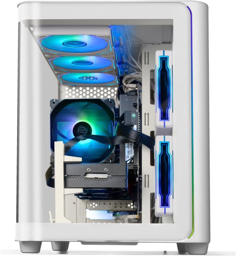 LXZ Gaming PC Desktop - Ryzen 7 9700X, Radeon RX 9060 XT 16GB, 32GB DDR5 RAM, 2TB NVMe 4.0 SSD, 850W PSU - Ready for 1440p & 4K 8K Gaming, VR, and Streaming Tower Computer (White)