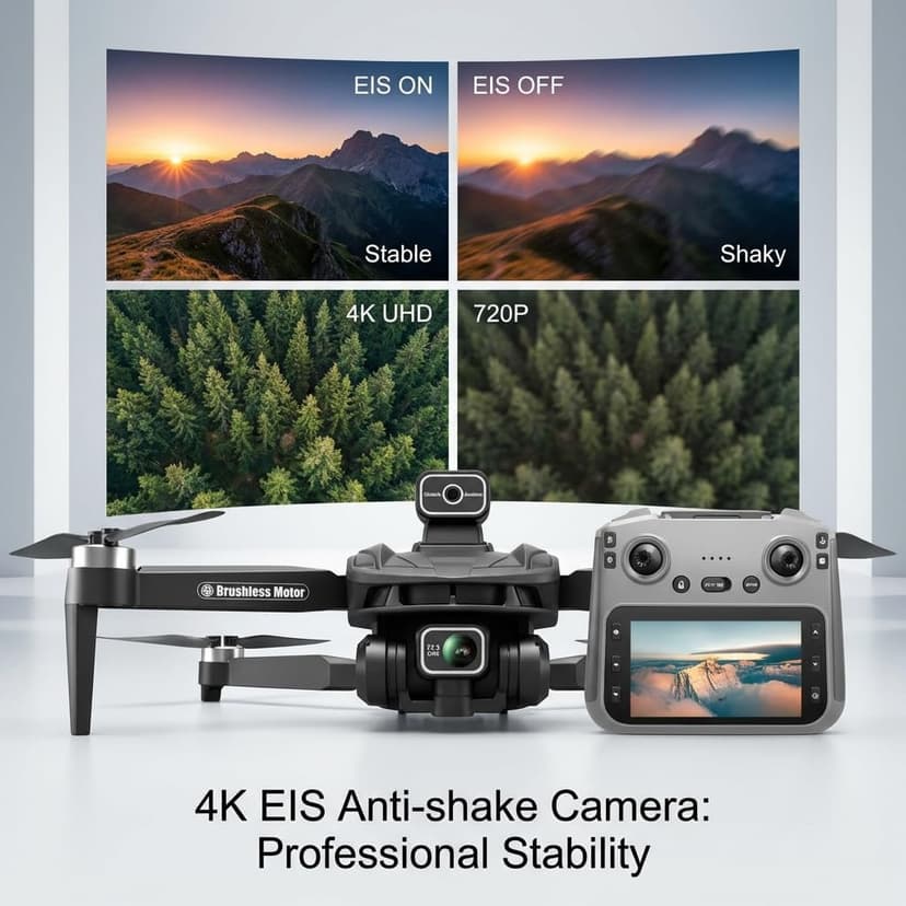 V168 Pro MAX GPS Drones with Camera for Adults 4K, RC Drone with 4.5" HD Screen on Controller, 60 Mins Flight, Long Range Transmission, 360° Obstacle Avoidance, Follow Me, Auto Return, Brushless Motor, QuickShots, Lightweight and Foldable Quadcopter for Beginner Toy Gifts