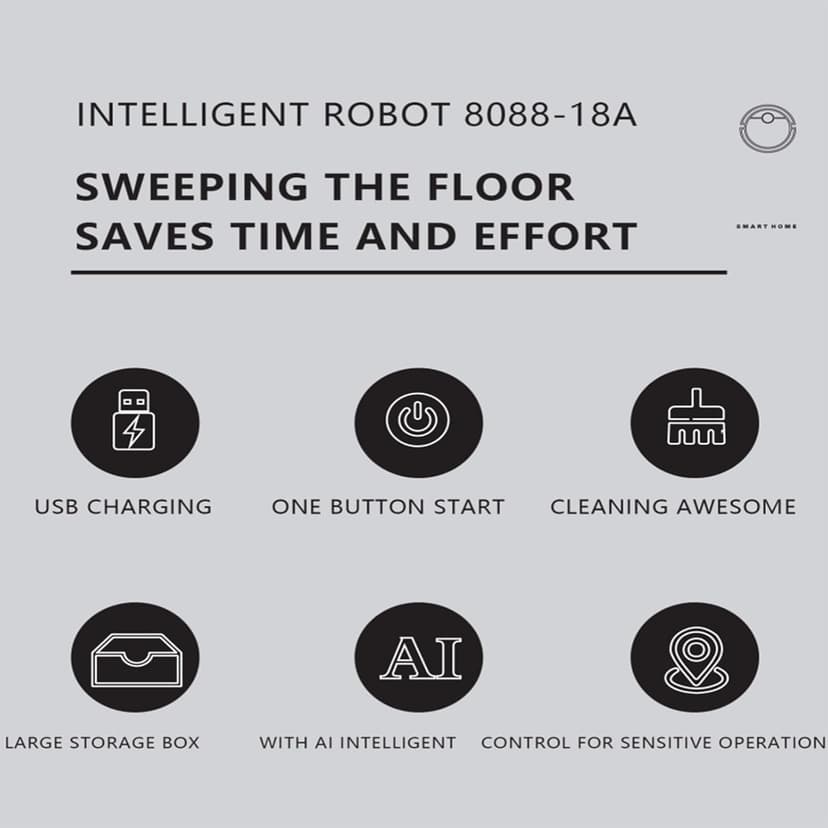 Robot Vacuum and Mop Combo, Automatic Intelligent Cleaning Robo-W2