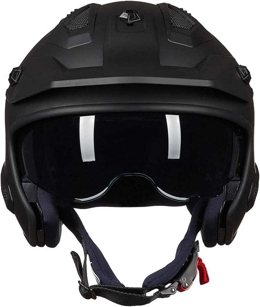 ILM Open Face Motorcycle 3/4 Half Helmet for Dirt Bike Moped ATV UTV Motocross Electric Cruiser Scooter DOT Model 726X(Matte Black,L)