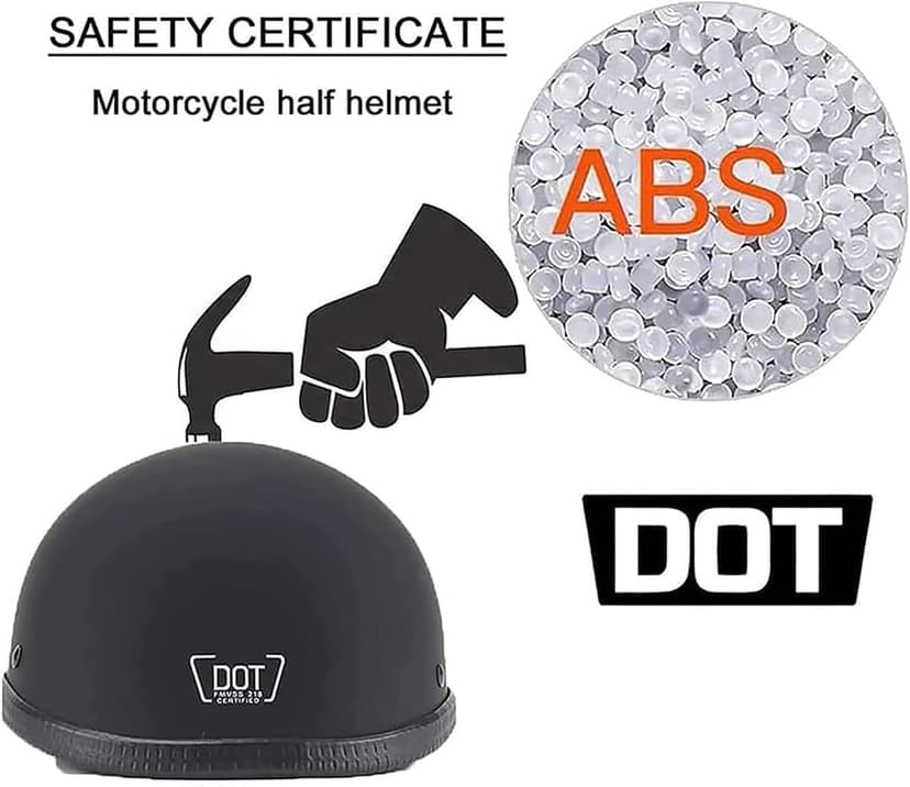 Retro Style Motorcycle Half Helmet - Classic Design Half Motorcycle Helmet, DOT Certified