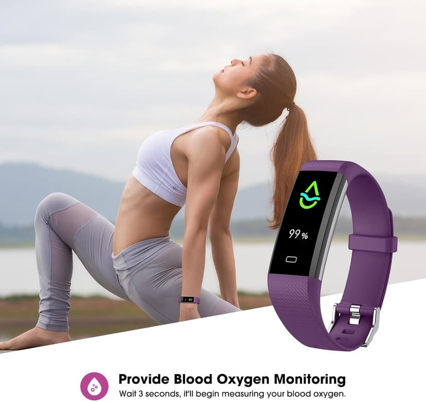 Fitness Tracker with Heart Rate Blood Oxygen Monitor, Activity Tracker Sleep Monitor Health Tracker, Smart Watch Pedometer Step Calories Counter, Fitness Watches for Men Women