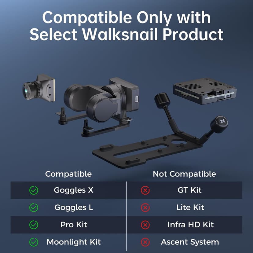 CADDXFPV GM2 2-Axis Gimbal – FPV Head Tracking with Mechanical Stabilization, UART/PWM Control, Compatible Only with Select Walksnail VTX Models, for FPV Drones, RC Cars, and Fixed Wings