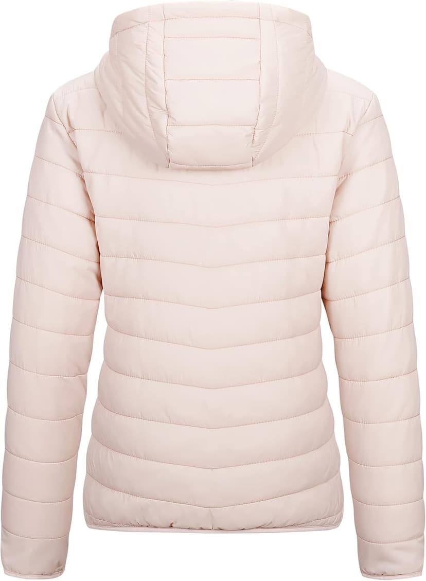Outdoor Ventures Women's Packable Lightweight Full-Zip Puffer Jacket with Hood Quilted Winter Coat