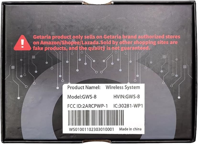 Getaria Upgrade 2.4GHZ Wireless Guitar System Built-in Rechargeable Lithium Battery Wireless Guitar Transmitter Receiver for Electric Guitar Bass