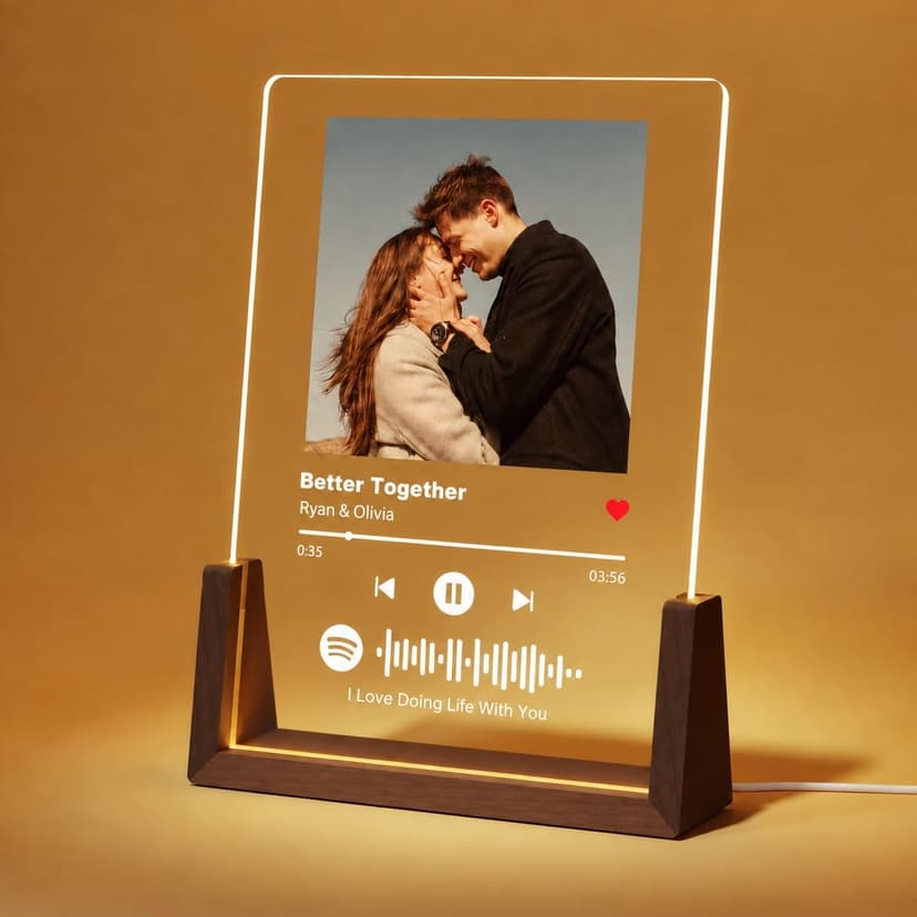 Custom Spotify Plaque, Personalized Acrylic Song Plaque with Photo, Custom Music Picture Frame, Customized Gifts for Boyfriend Girlfriend Husband Wife B0GY8ZQG4P